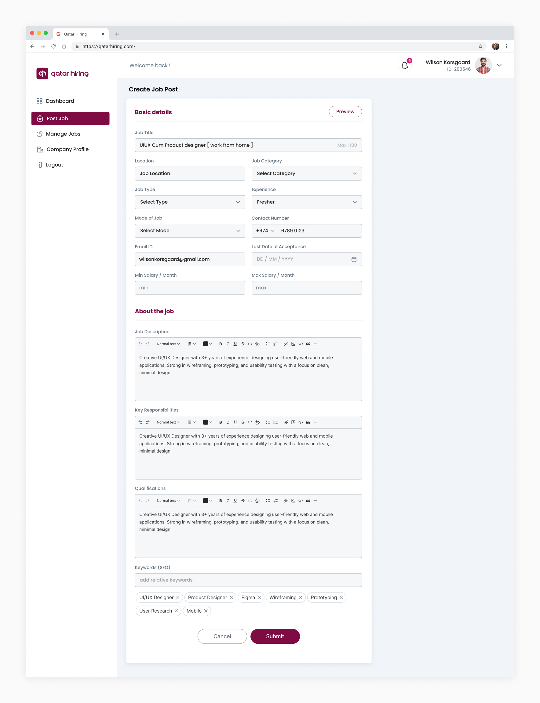 QatarHiring-UI